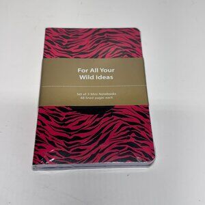 NWT For All Your Wild Ideas Mini Notebook Set of 3, 4"x6", 48 lined pages each